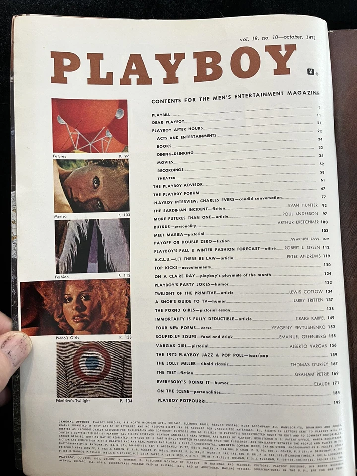 Playboy Oct. 1971 1st Solo Black Model on Cover! Vargas girl! Centerfold Intact! Foto 2 de 4