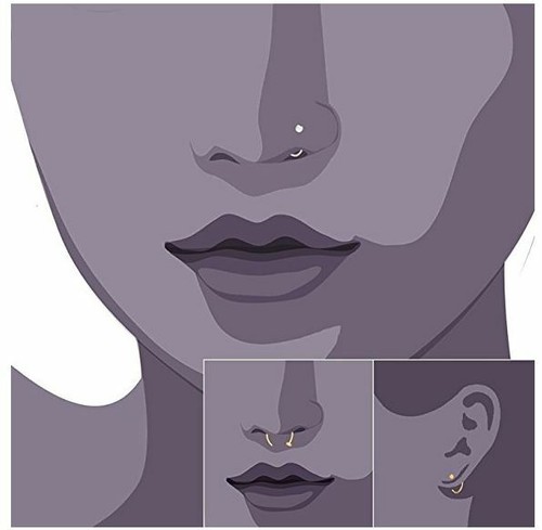 Nose Lip Ear Ring Hoop Rings Body Piercing Ear Rings Earring Stud AUS Jeweller - Picture 7 of 18