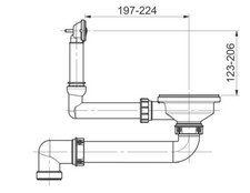 SYSTEMCERAM Ab- und Überlaufgarnitur 00721 in Handbetätigung / Ablaufventil /...