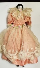ANTIQUE GERMAN CHINA SHOULDER HEAD DOLLHOUSE DOLL 9.25.  Cloth body bisque limbs