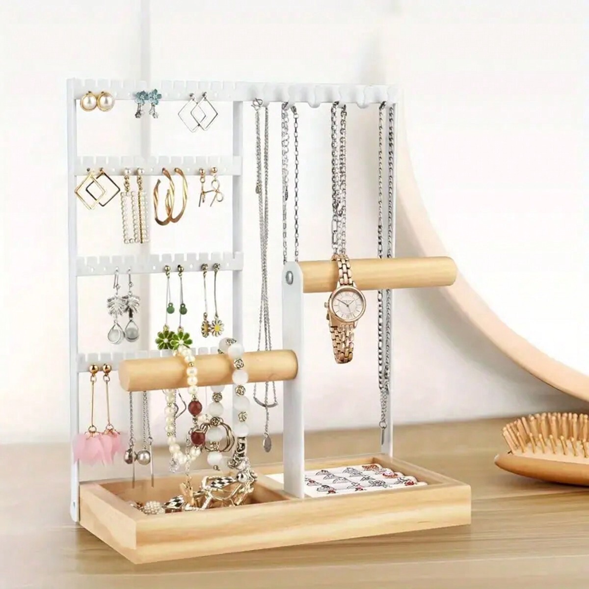 Earring Necklace Jewelry Organizer for Bedroom Vanity Storage-image