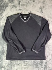 Vintage Nike Golf Therma-Fit Black Pullover Sweatshirt Medium V-Neck Fleece