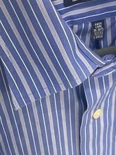 CHAPS Easy Care Striped Blue LS Button Down Shirt - Men's Large 16-16 1/2 32-33