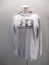 Under Armour Size XL Kids Unisex Gray Cotton Front Pocket Athletic Hoodie 568