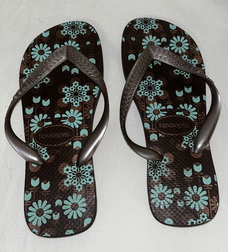 Havaianas Made in Brazil Synthetic Brown Thong Women Sandals Size 6- 6.5 - Picture 2 of 4