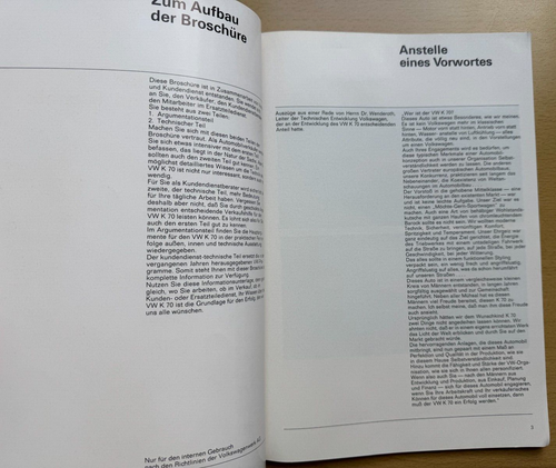 Kundendienst Prospekt Werbung Volkswagen, VW K70, Argumentation und Technik 1971 - Bild 2 von 10
