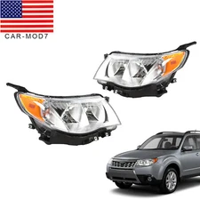 For 2009-2013 Subaru Forester Halogen Chrome Housing Headlights Headlamps 09-13