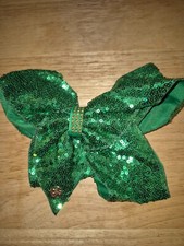 Jojo Bow Green Sequin with gold accents St. Patrick's Day Clip in JoJo Siwa