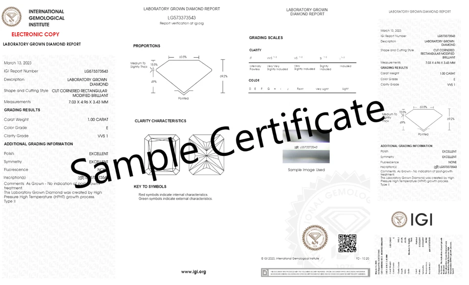 Lab Grown Solitaire Radiant Brilliant Cut CVD VS1 Clarity E Color Diamond 1.50CT - Image 2 of 4