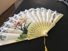 Hand Fan Plastic and Cloth Folding Style