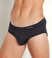 2XIST PINSTRIPE NO SHOW BRIEF BLACK