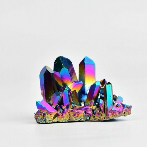 Natural Quartz Crystal Stone Rainbow Titanium Cluster Mineral Specimen Healing - Picture 1 of 12