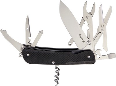 New RUIKE LD41 Multifunctional Knife RKELD41B 4.5'' closed. 3.5'' mirror finish 12
