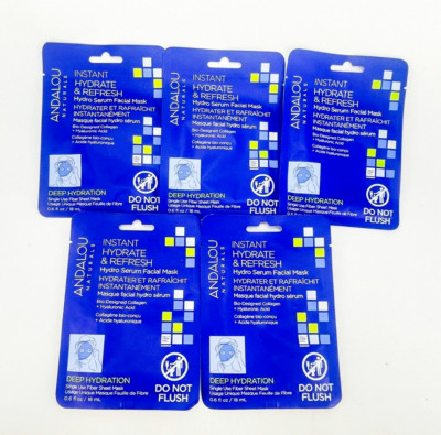 Andalou Hydrate Refresh Hydro Serum Facial Mask Collagen Hyaluronic Acid Lot