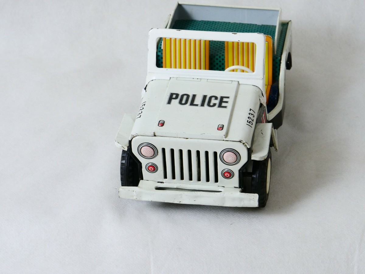 Jeep Police Friction - Jouet Tôle Made In Japan N°15237 - 24,5 Cm - Rare