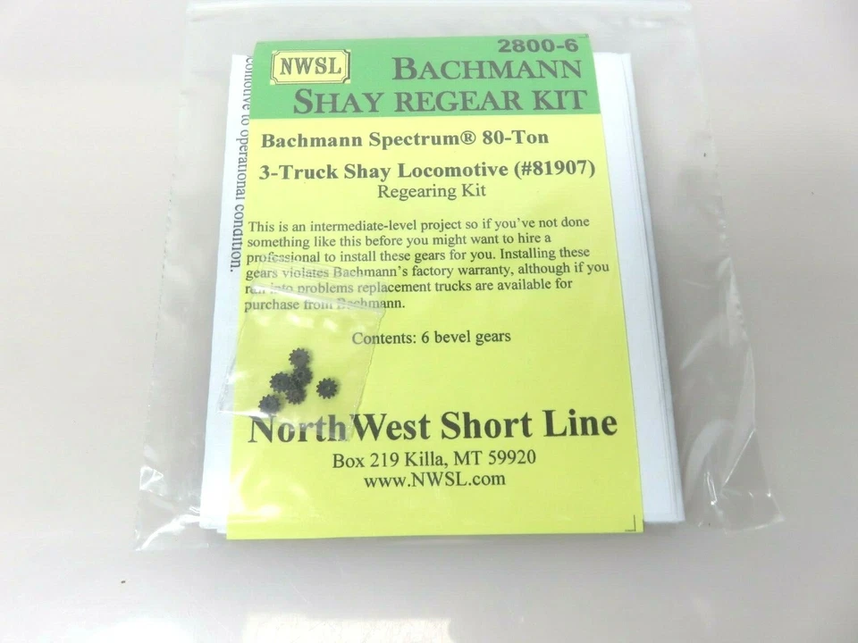NWSL 2800-6 Bachmann Spectrum HO Scale 80-Ton 3 Truck Shay Gear Upgrade Kit  - Image 4 of 4