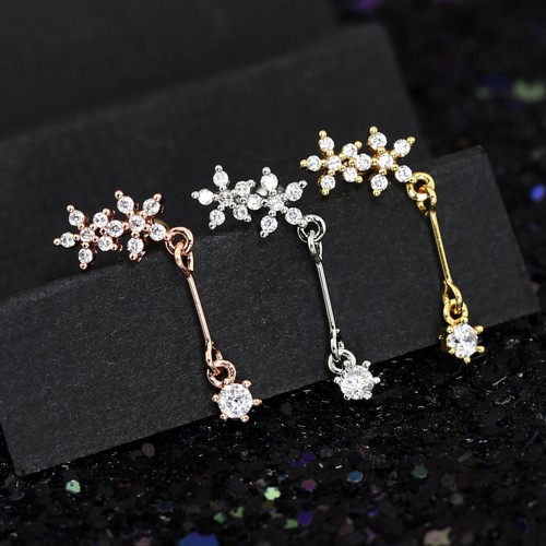 Gem Crystal Ear Cartilage Helix Ring Bar Stud Ear Cuff Climber Piercing Earring - Picture 136 of 268