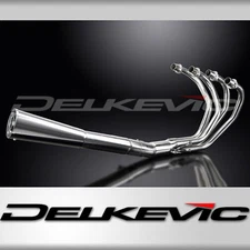 Honda CB350F 72-74 Delkevic Full Exhaust 4-1 Stainless Classic Megaphone Muffler