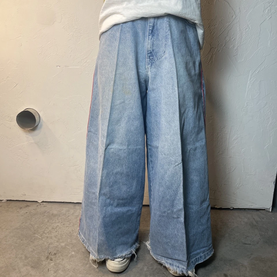 GAT Jeans Rave Pants Vintage Skater Wide Leg Denim Graphic Robot Striped Size 30 - Image 3 of 4