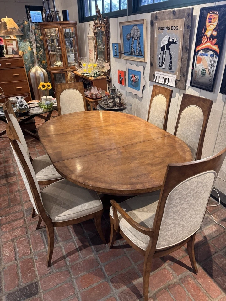 Juego de comedor Mastercraft Furniture Midcentury Burlwood años 60 Foto 4 de 4