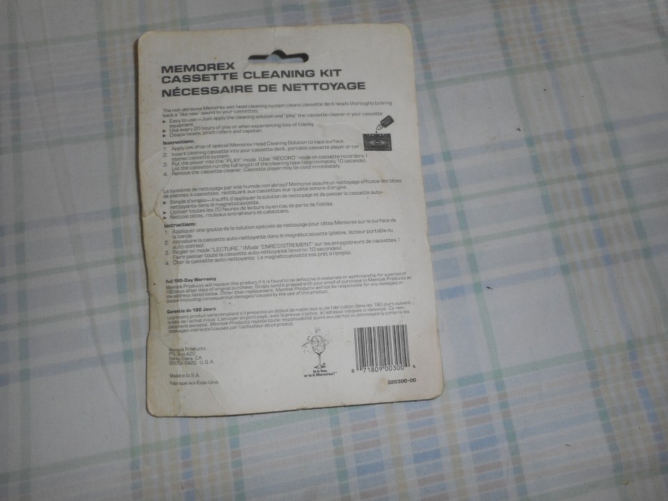 Memorex Safeguard System Cassette Cleaning Kit Heads Pinch Rollers