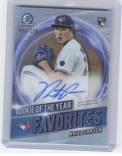 2021 Bowman #ROYF-NP Nate Pearson Rookie of the Year Favorites Autographs #/150