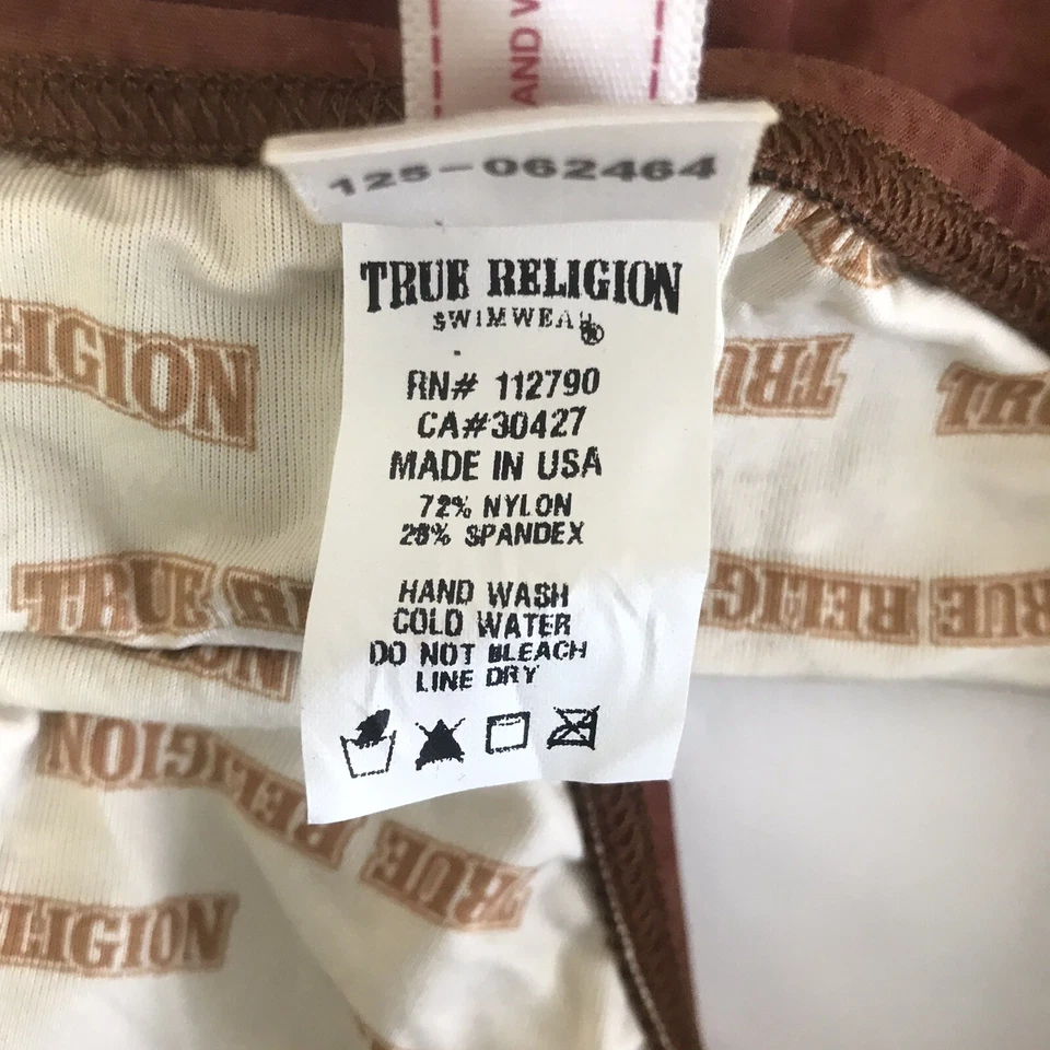 Купальник бикини женский True Religion размер XS низ коричневый с вышивкой - Изображение 4 из 4