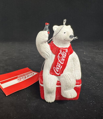 KURT ADLER POLONAISE COCA COLA POLAR BEAR ON A SNOWMOBILE ORNAMENT