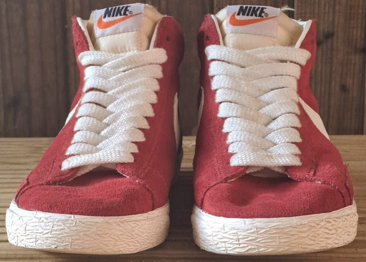 Nike Blazer Hi Top Suede Vintage Varsity Red White Trainers UK