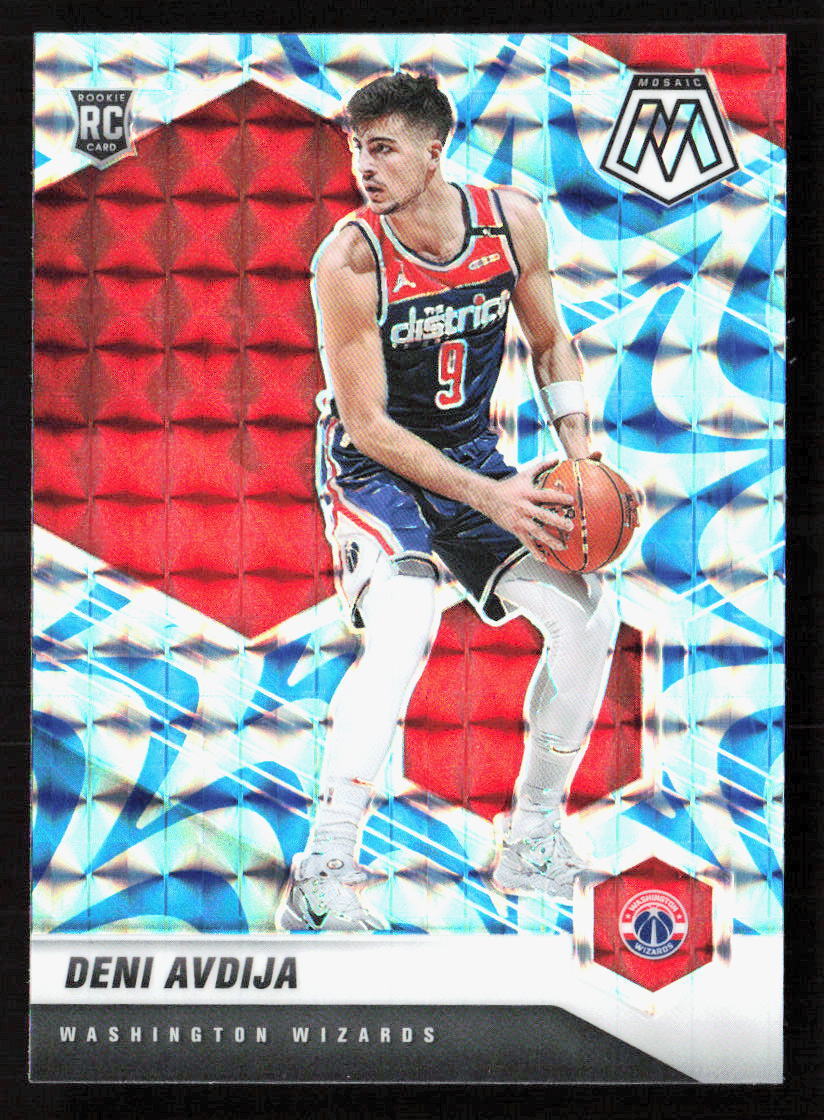 2020-21 Panini Mosaic Deni Avdija Reactive Blue Prizm Rookie Card RC #217