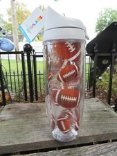 Tervis -Football - -with lid Cup/Tumbler 24 oz, Cup  Top-NEW