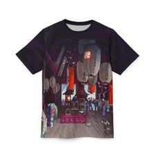 Made in USA Asakusa Temple Ukiyoe All Over Print Men's Shirt Eisho Narazaki