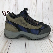 Vasque VST Mid Trail Boots Light Hiking Water Resistant Brown Blue Size W7/Y5.5
