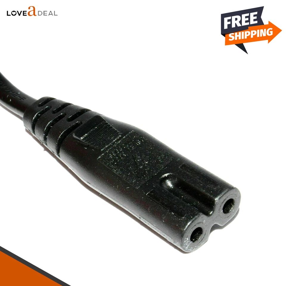 2M Power Lead Cable Figure Fig of 8 IEC C7 Mains PS3 PS4 SATELITE RADIO SKYBOX - Image 2 of 3