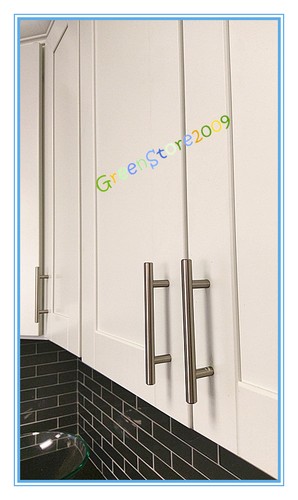 Barra de puerta cajón de gabinete de 10" barra de manija de acero perilla de tracción hardware níquel cepillado - Imagen 3 de 12