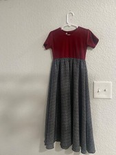 Red and grey dress