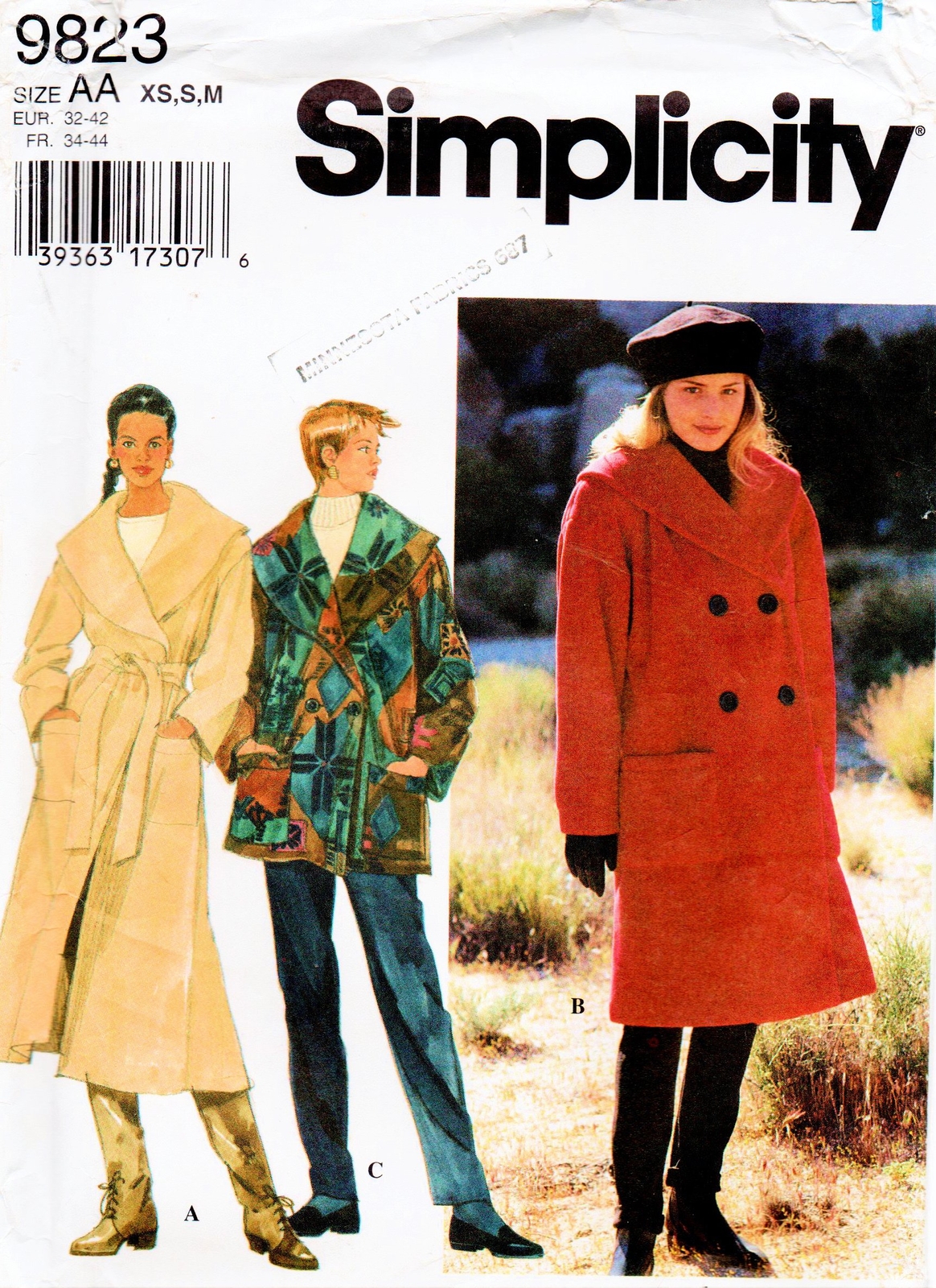 Simplicity 9823 Misses Sewing Pattern XS-M, Lined Coat or Jacket, Uncut ...