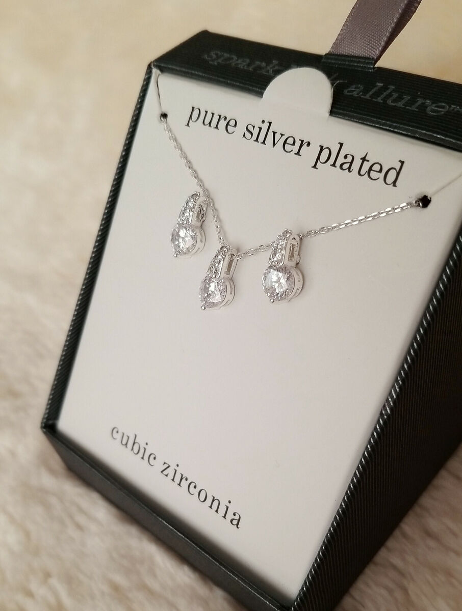 New Sparkle Allure Pure Silver Plated Cubic Zirconia New Sparkle Allure Pure Silver Plated Cubic Zirconia