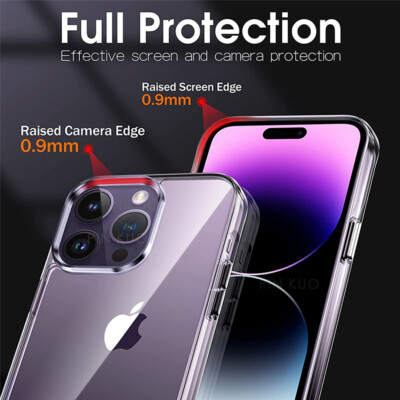 For iPhone 11 12 13 14 Pro Max Silicone Shockproof Case Clear