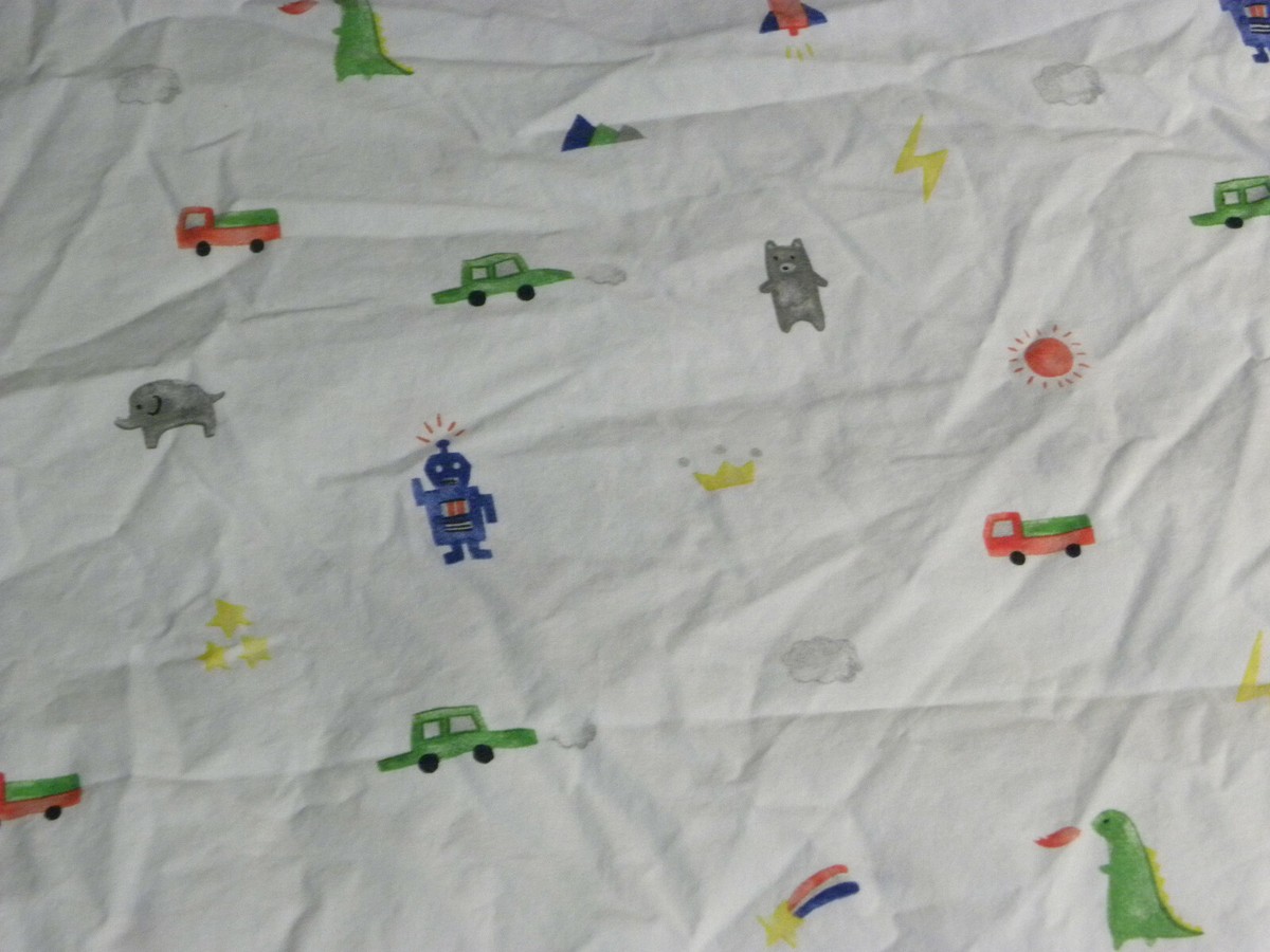 Pottery Barn Kids Preston Crib Toddler Fitted Sheet Robot Elephant - Main Image