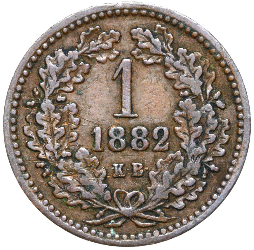 Hungary-Franz Joseph I coin 1 Kreuzer 1882 KB Kremnica Kremnitz