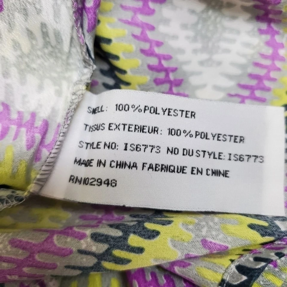 Tulle Tie Waist Geometric Print Dress Size Large Foto 4 de 4