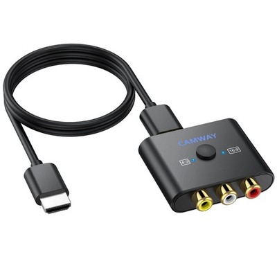 RCA auf HDMI Adapter Konverter 1080P AV Cinch Video Audio Kabel PAL NTSC Wii PS2