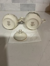 Lenox Winter Greetings Creamer & Sugar w/ Lid American Home Collection Christmas