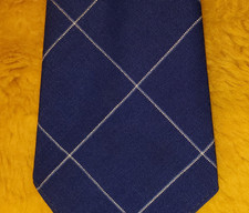 1930s 1940s ANTIQUE VINTAGE ~ WEMBLEY NOR-EAST MENS TIE ~BLUE WHITE ~CHECK ~ 45