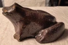 Antique Stoneware Pottery Frog Figure Paperweight Red Wing What Cheer White Hall