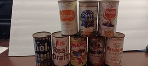 12OZ FLAT TOP BEER CAN LOT 8 CANS OFF GRADE!