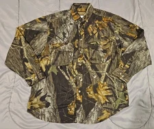 Remington Camo Shirt Mens L Mossy Oak New Breakup Rem Lite Hunting Fishing Nylon