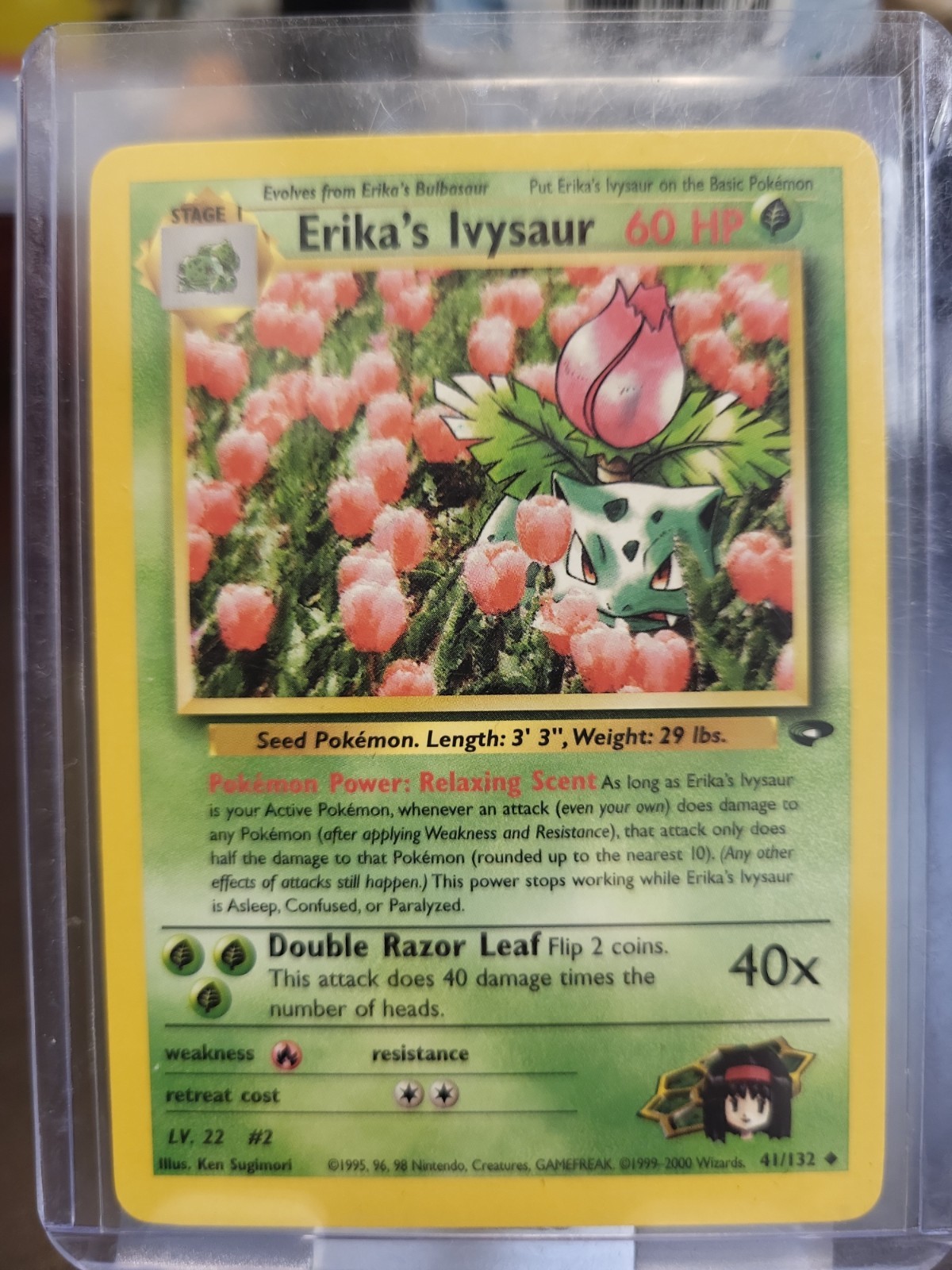 Erika's Ivysaur 41/132 Gym Challenge Vintage Vintage Card Near Mint