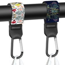 2Pcs Stroller Hooks Diaper Bag Hooks Stroller Clips for Wheelchair Shopping Cart